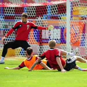 Bristol City Football Club: Intense Training Clash Between Jon Stead and Louis Carey