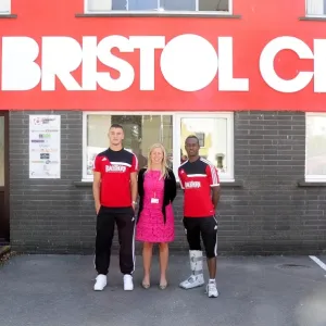Bristol City Football Club: James Wilson, Amy Kingston, and Toby Ajala Outside Ashton Gate - Sky Bet League One Clash vs. Bradford City (August 3, 2013) Bristol City Football Club: James Wilson, Amy Kingston, and Toby Ajala Outside Ashton Gate - Sky Bet League One Clash vs. Bradford City (August 3, 2013)