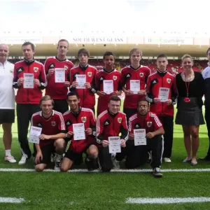 Bristol City Football Club: NVQ Scholars Celebrate at Ashton Gate after Win against Bradford City (3rd August 2013) Bristol City Football Club: NVQ Scholars Celebrate at Ashton Gate after Win against Bradford City (3rd August 2013)