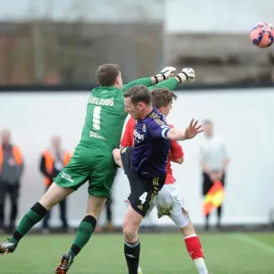 Print of Frank Fielding saving for Bristol City in FA Cup match