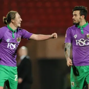 Bristol City Print: Luke Ayling and Marlon Pack Celebrate Win Bristol City Print: Luke Ayling and Marlon Pack Celebrate Win