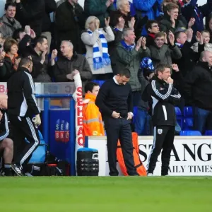Bristol City Manager Derek McInnes and His Team Dejected After Conceding Three Goals Against Ipswich Town