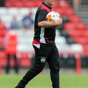Bristol City Manager Lee Johnson Observes Pre-Season Friendly Against Portsmouth at Ashton Gate Stadium (July 2016)