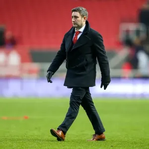 Bristol City Manager Lee Johnson's Frustration at Half Time during FA Cup Third Round Match against Fleetwood Town Bristol City Manager Lee Johnson's Frustration at Half Time during FA Cup Third Round Match against Fleetwood Town