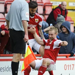 Bristol City Midfielder Simon Gillett Celebrates Goal Against Gillingham, Sky Bet League One, 2014
