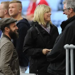 Former Bristol City Player Louis Carey Engages with Fans at Coventry Arena During Bristol City vs Coventry City Match, Sky Bet League One Former Bristol City Player Louis Carey Engages with Fans at Coventry Arena During Bristol City vs Coventry City Match, Sky Bet League One