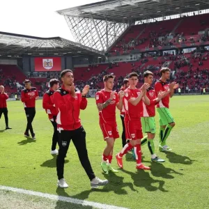 Bristol City Players Celebrate Promotion: Lap of Appreciation at Ashton Gate (Bristol City v Birmingham City, 07.05.2017)