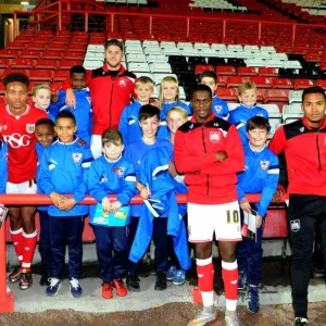 Bristol City Players Meet Ashton Boys FC at Ashton Gate Stadium during Bristol City vs Fulham Match, Sky Bet Championship