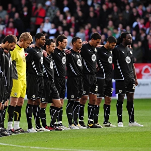 Bristol City players observe minutes silence