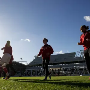 Bristol City Players Warm Up Ahead of Clash with Hull City at Ashton Gate Bristol City Players Warm Up Ahead of Clash with Hull City at Ashton Gate