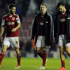 Bristol City: Sam Baldock Shares a Light-Hearted Moment with Teammates During Training, 15th March 2014 Bristol City: Sam Baldock Shares a Light-Hearted Moment with Teammates During Training, 15th March 2014
