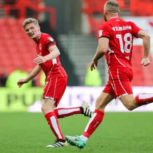 Bristol City Takes the Lead: Moore and Wilbraham Celebrate First Goal Bristol City Takes the Lead: Moore and Wilbraham Celebrate First Goal