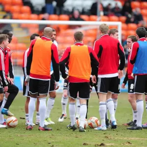 Bristol City Team Huddle: Pre-Game Focus at Blackpool's Bloomfield Road, Npower Championship (Blackpool V Bristol City)