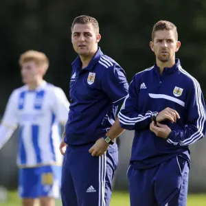 Bristol City U18s: Carlos Anton and Alex Russell Monitoring the Action against Brighton & Hove Albion U18s