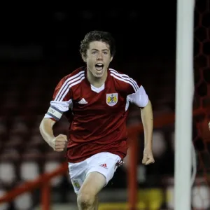 Bristol City U18s Celebrate Goal Against Newport County U18s in Youth Cup Match