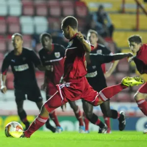 Bristol City U21s Bobby Reid Denied by Brentford U21s Richard Lee in Penalty Shootout Bristol City U21s Bobby Reid Denied by Brentford U21s Richard Lee in Penalty Shootout