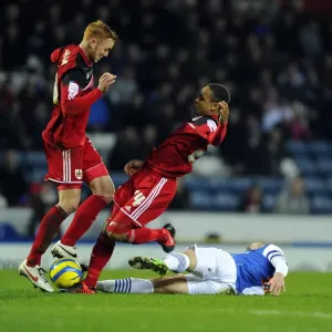 Bristol City vs Blackburn Rovers: Intense Moment as Danny Murphy Tackles Bobby Reid and Ryan Taylor