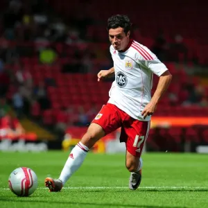 Bristol City vs Blackpool: Ivan Sproule in Action at Ashton Gate Stadium (Championship Football Match, 2010)