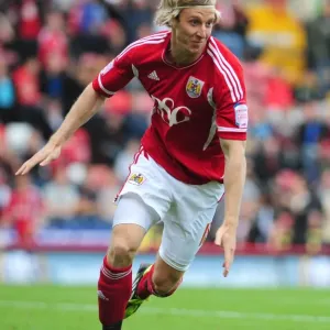 Bristol City vs Brighton: Martyn Woolford in Championship Action at Ashton Gate Stadium (September 10, 2011)
