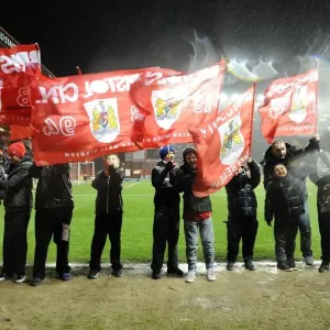 Bristol City vs Coventry City: Flag Bearers at Ashton Gate, February 4, 2014 (Sky Bet League One)