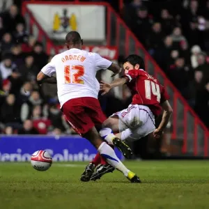 Bristol City vs Crystal Palace: Cole Skuse Tackles Calvin Andrews - Championship Clash at Ashton Gate, 2010