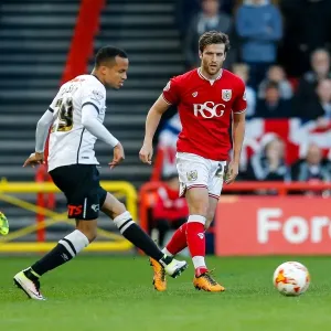 Bristol City vs. Derby County: Intense Moment Between Adam Matthews and Marcus Olsson