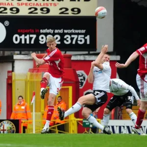 Bristol City vs Derby County: Jon Stead's Shot Blocked by Jake Buxton