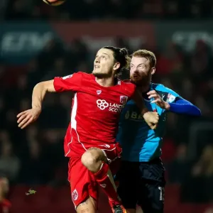 Bristol City vs Fleetwood Town: Aerial Battle Between Milan Djuric and Cian Bolger at Ashton Gate Stadium Bristol City vs Fleetwood Town: Aerial Battle Between Milan Djuric and Cian Bolger at Ashton Gate Stadium