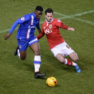 Bristol City vs Gillingham: Clash at Ashton Gate - Greg Cunningham Tackles Jermaine McGlashan