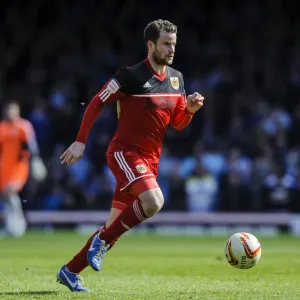 Bristol City vs. Huddersfield: Matthew Bates in Action during the Npower Championship Match, 2013