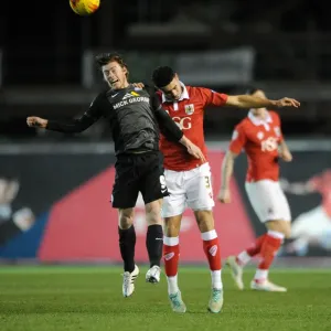Bristol City vs Peterborough United Print: Derrick Williams Header Challenge Bristol City vs Peterborough United Print: Derrick Williams Header Challenge