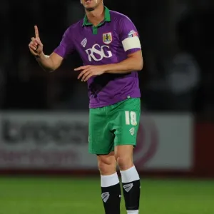 Bristol City's Aaron Wilbraham in Action against Cheltenham Town, Johnstone's Paint Trophy, October 8, 2014