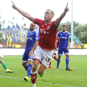Bristol City's Aaron Wilbraham Celebrates Goal Against Brentford, Sky Bet Championship 2015