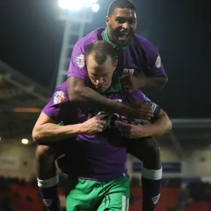 Bristol City FC Print - Aaron Wilbraham Celebrates Goal with Mark Little Bristol City FC Print - Aaron Wilbraham Celebrates Goal with Mark Little