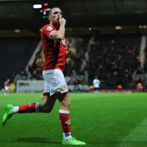 Bristol City's Aaron Wilbraham Scores the Equalizer Against Preston North End, Sky Bet Championship 2015 Bristol City's Aaron Wilbraham Scores the Equalizer Against Preston North End, Sky Bet Championship 2015