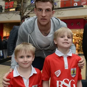 Bristol City's Aden Flint Celebrates at Cabot Circus Print Bristol City's Aden Flint Celebrates at Cabot Circus Print