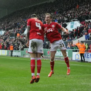 Bristol City's Aden Flint and Joe Bryan Celebrate Double Strike Against Ipswich Town Bristol City's Aden Flint and Joe Bryan Celebrate Double Strike Against Ipswich Town