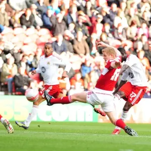 Bristol Citys Albert Adomah scores