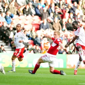 Bristol Citys Albert Adomah scores for Bristol City
