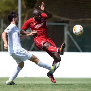 Bristol City's Arnold Garita Narrowly Misses Goal vs UCAM at La Manga Training Ground Bristol City's Arnold Garita Narrowly Misses Goal vs UCAM at La Manga Training Ground