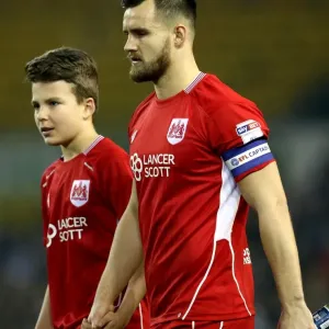 Bristol City's Bailey Wright and Mascot Prepare for Leeds United Clash at Elland Road, 14/02/2017 Bristol City's Bailey Wright and Mascot Prepare for Leeds United Clash at Elland Road, 14/02/2017