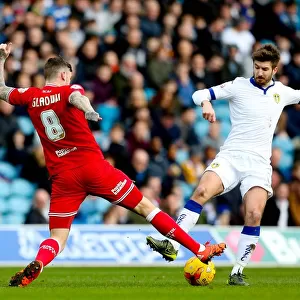 Bristol City's Ben Gladwin in Action against Leeds United, Sky Bet Championship 2016