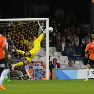 Bristol City's Ben Hamer Makes a Save in Luton Town Clash, Capital One Cup 2015 Bristol City's Ben Hamer Makes a Save in Luton Town Clash, Capital One Cup 2015