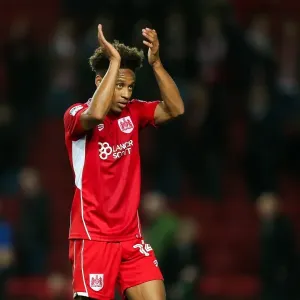 Bristol City's Bobby Reid Celebrates 1-0 Win Over Leeds United, Sky Bet EFL Championship, Ashton Gate Stadium Bristol City's Bobby Reid Celebrates 1-0 Win Over Leeds United, Sky Bet EFL Championship, Ashton Gate Stadium