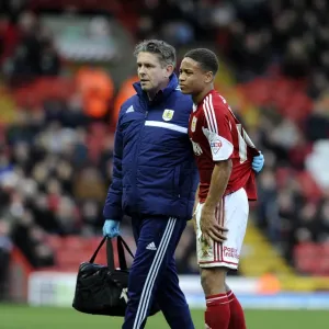 Bristol City FC Print - Bobby Reid Injury Exit Bristol City FC Print - Bobby Reid Injury Exit