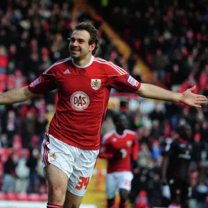 Bristol Citys Brett Pitman Celebrates scoring the opening goal - Photo mandatory by-line