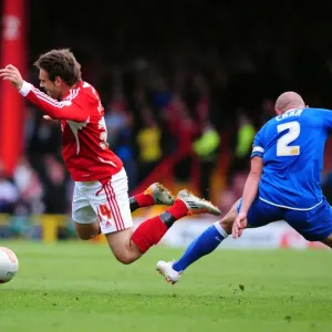 Bristol City's Brett Pitman Fouled by Birmingham City's Stephen Carr - Championship Match, 23rd October 2011