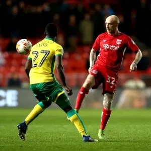 Bristol City's David Cotterill in Action Against Norwich City, Sky Bet Championship (March 7, 2017)