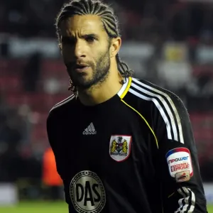 Bristol City's David James in Action: Championship Clash Between Bristol City and Derby County at Ashton Gate Stadium (11-12-2010)
