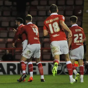 Bristol City's Derrick Williams and Aden Flint Celebrate Goal in Johnstones Paint Trophy Match against Coventry City